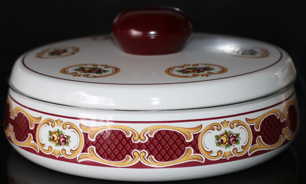 Thumbnail: Preloved Enamelware Floral Saucepan, Floral Pan