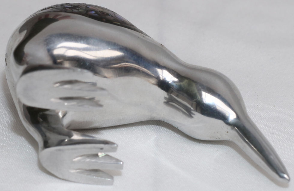 Thumbnail: Preloved Paua Shell and Metal Kiwi Bird Ornament