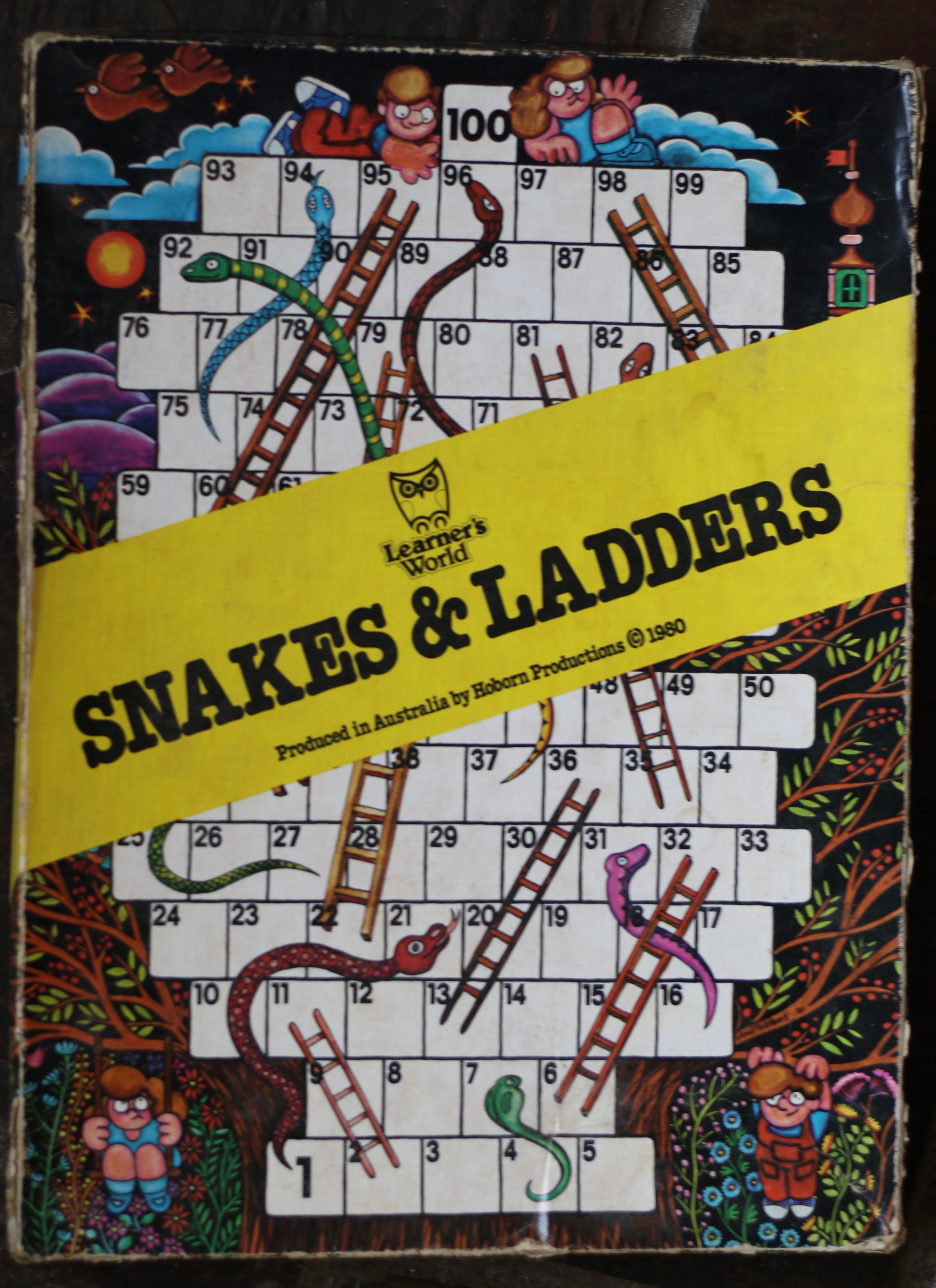 Preloved Vintage Hoborn Productions Snakes and Ladders board game