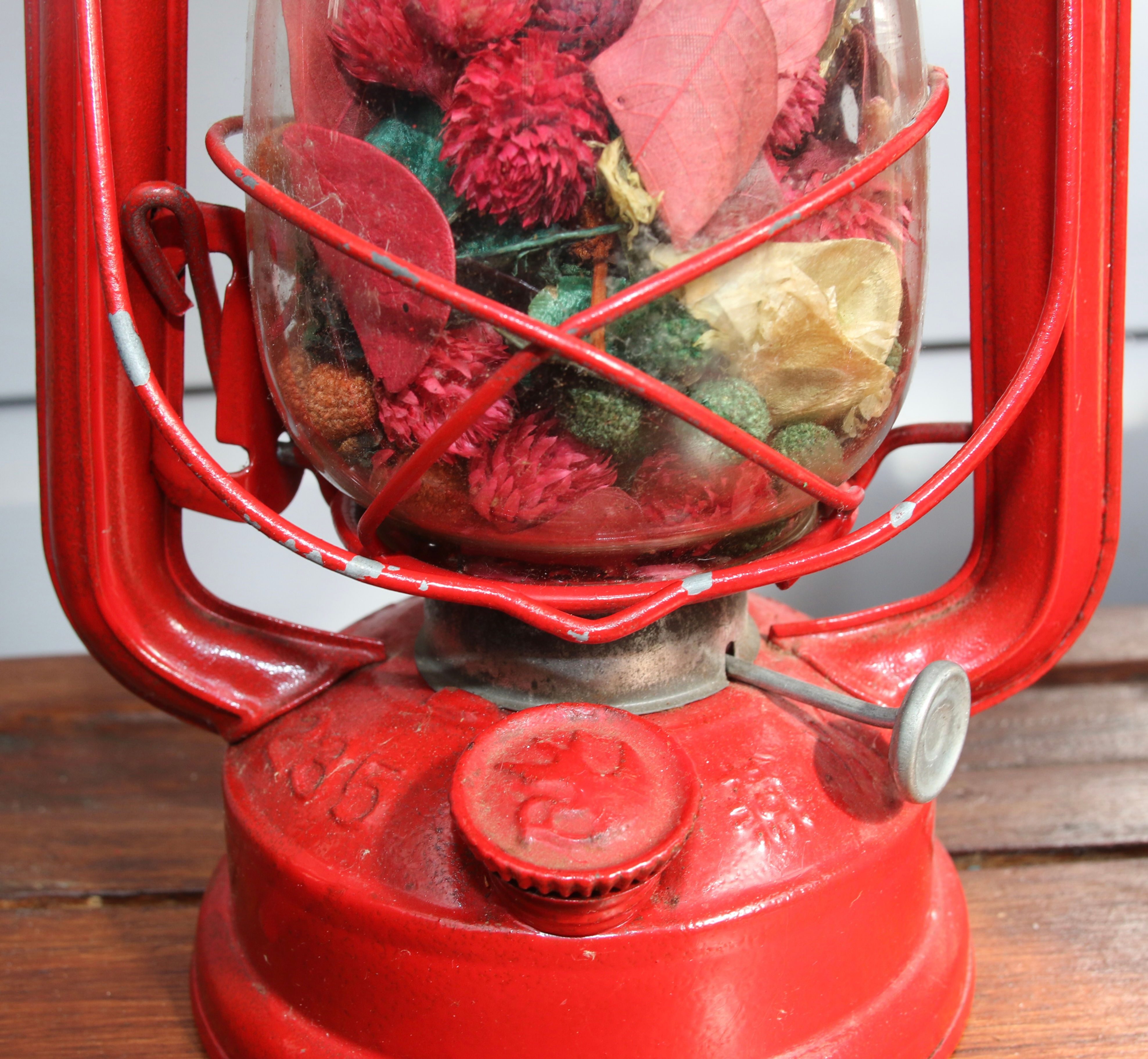 Preloved Swallow Brand Metal and Glass Oil Lantern, Hurricane Lamp