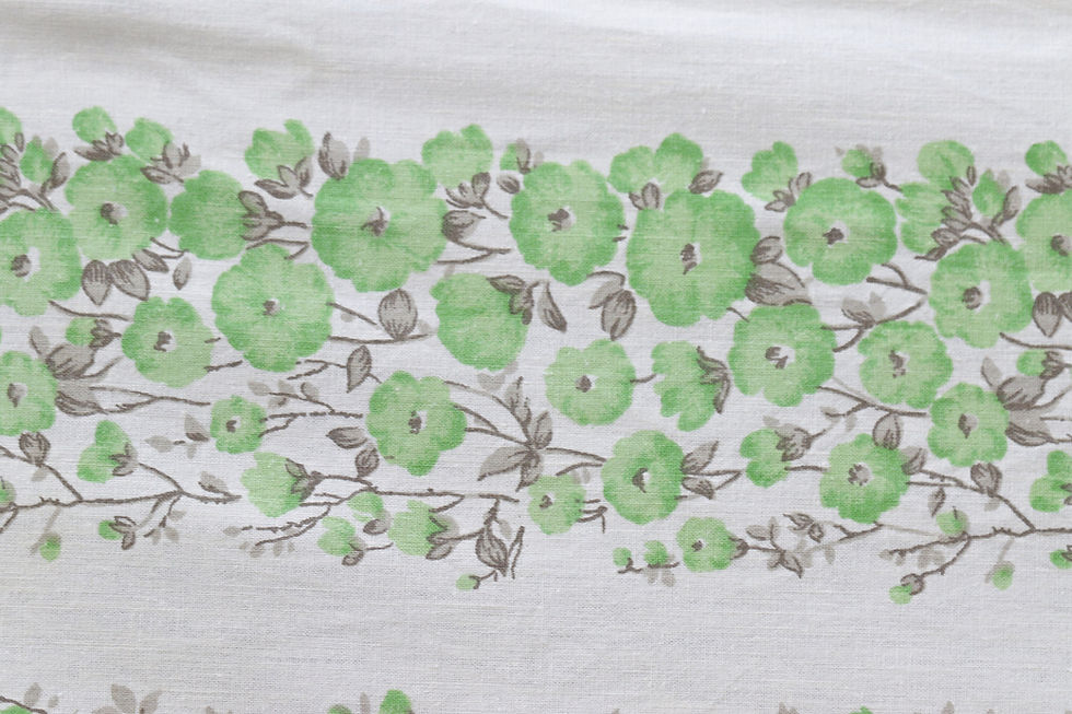 Miniatura: Preloved Rectangular Printed Floral Tablecloth, Floral Tablecloth, Flower Table