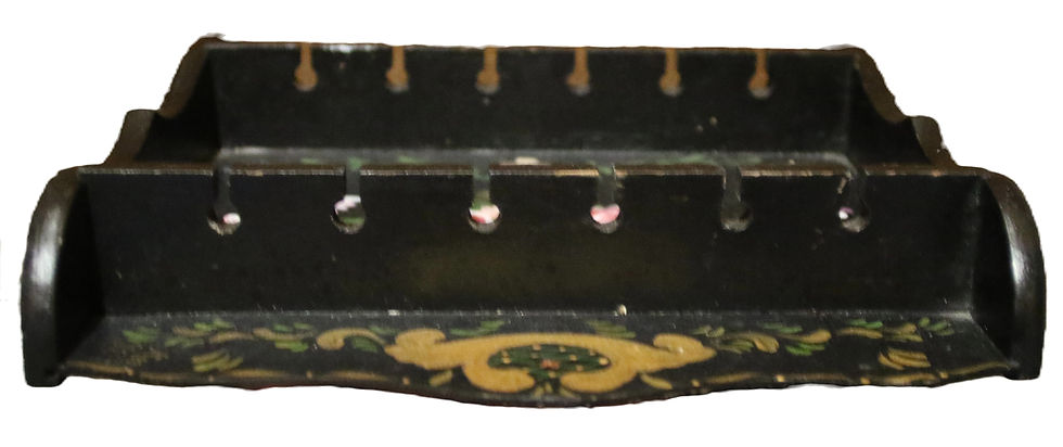 Miniatura: Preloved Wooden Spoon Holder with Folk Art Decorations