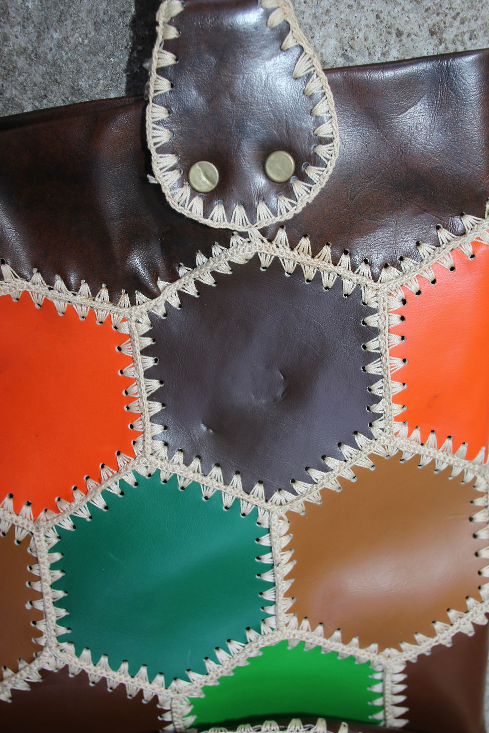 Μικρογραφία: Preloved Vintage Hexie Tote Bag