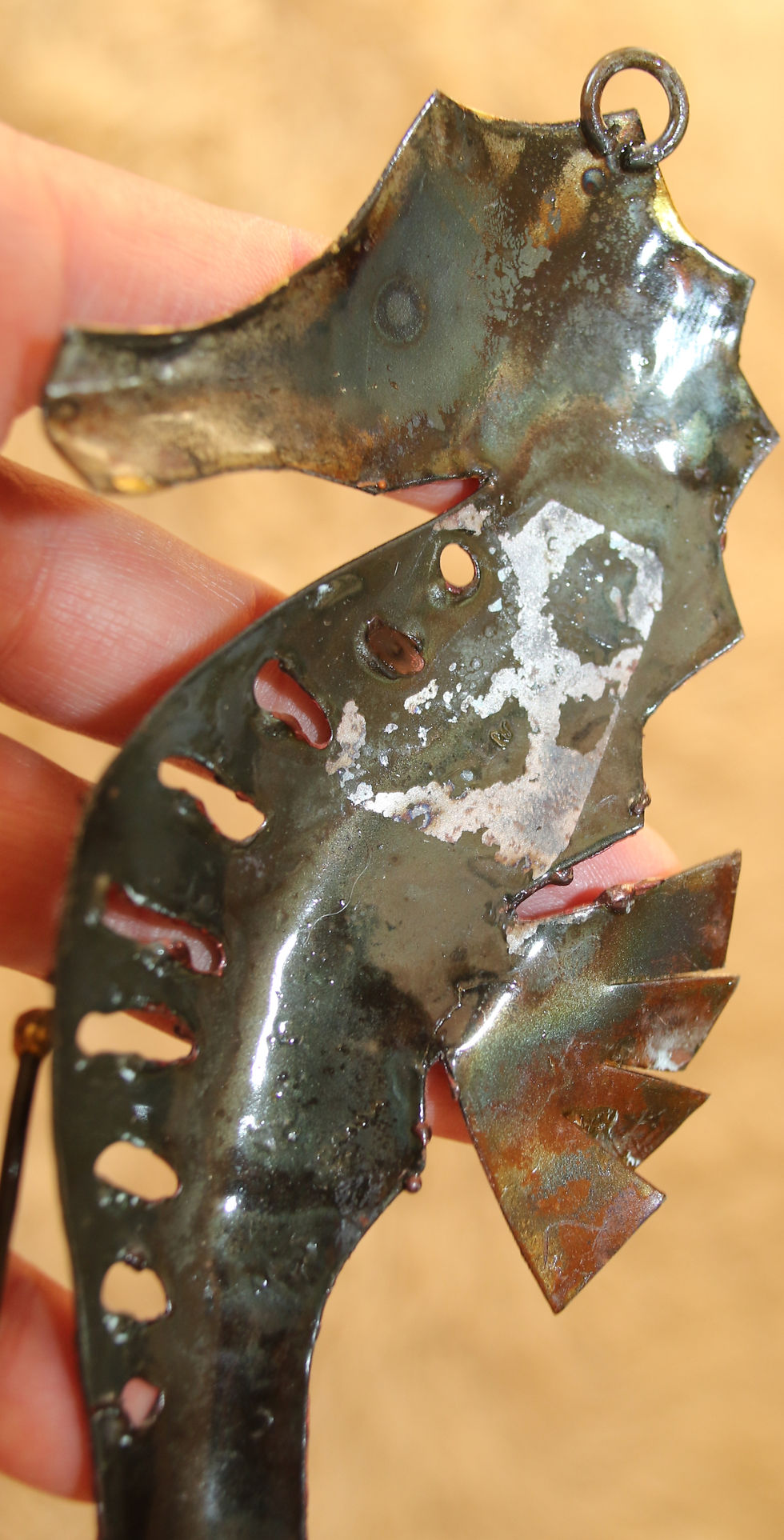 Thumbnail: Preloved Vintage Metal Sea Horse Decoration