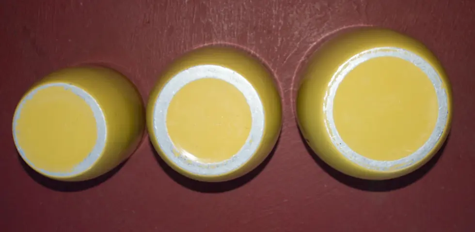 Miniature : Preloved Trio of Aluminium Canisters, Graduating Canisters