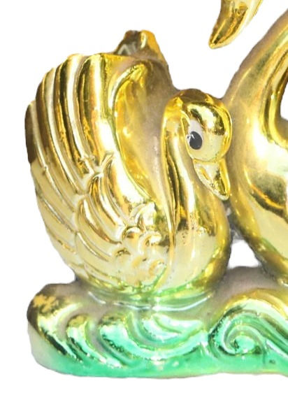 Μικρογραφία: Preloved Lustre Double Swan Vase, Gold Lustreware Swan Vase