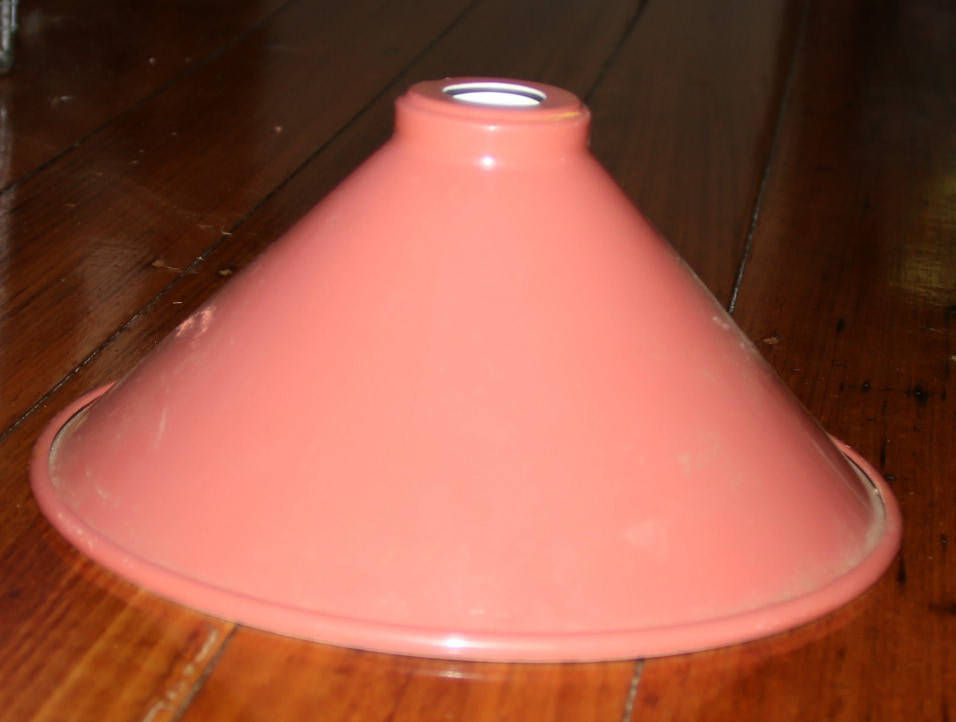 Миниатюра: Preloved Industrial-style metal light shade. Enamelware light shade.