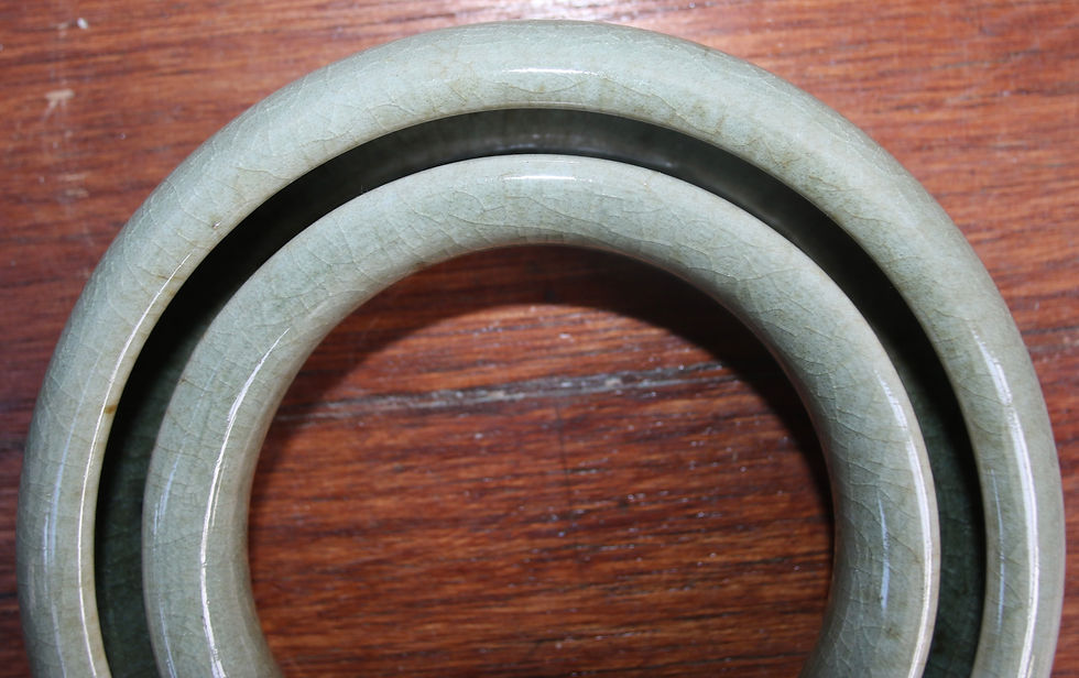 Miniatura: Preloved Circular Vase, Round Trough Vase, Ceramic Vase, Flower Vase