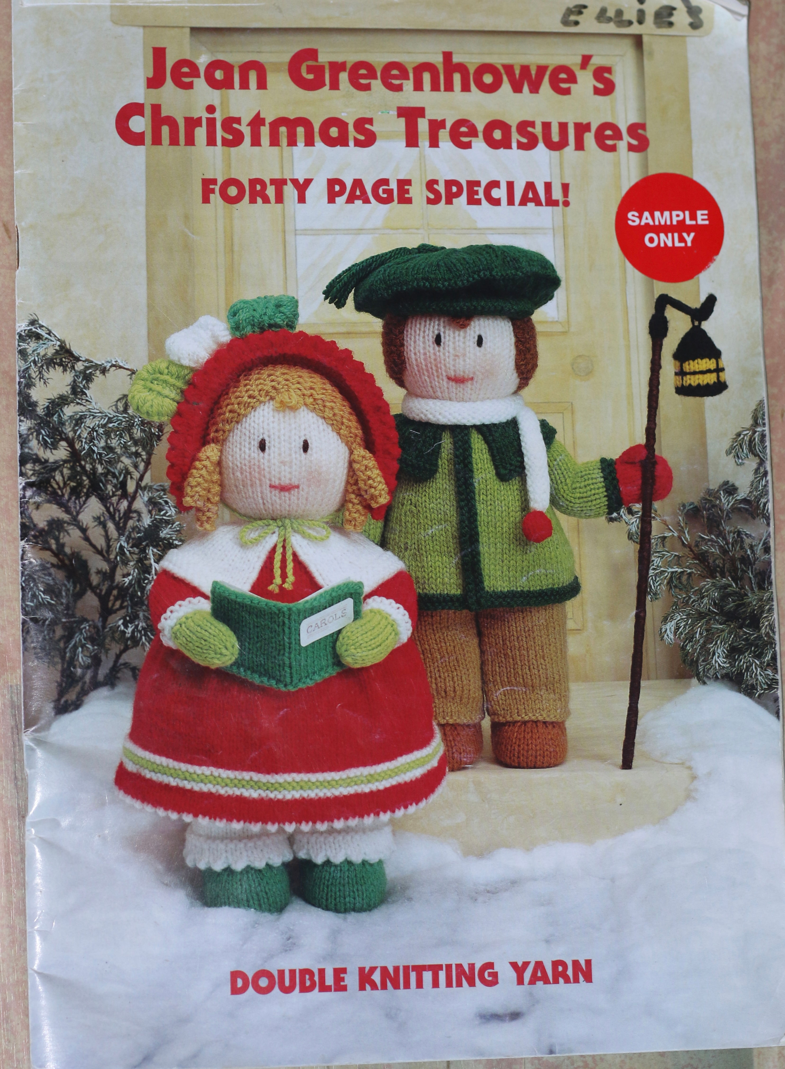 Preloved Jean Greenhowe's Christmas Treasures, OOP knitting pattern book.