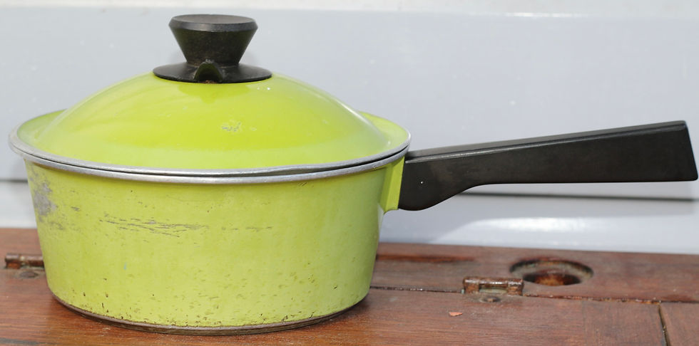 Miniatura: Preloved Bessemer Cookware, Retro lime green vintage Bessemer saucepan with lid