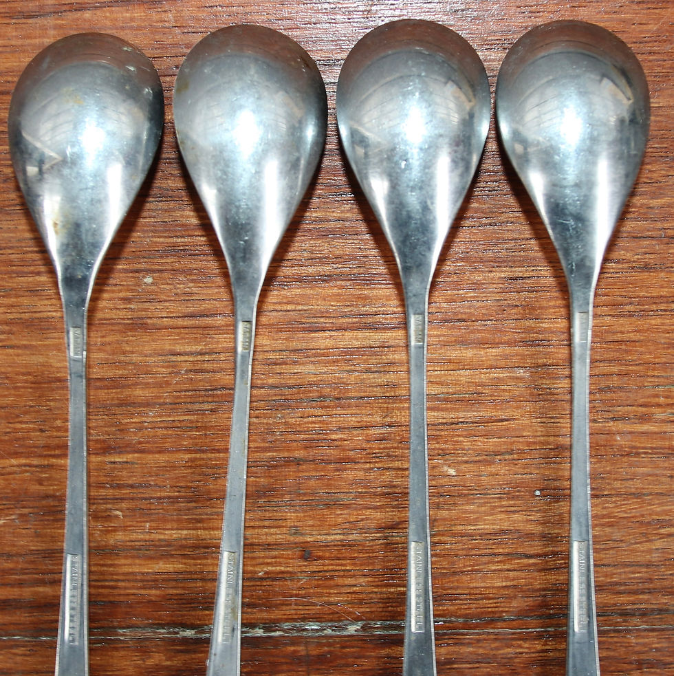 Miniature : Preloved Set Of Four Parfait Spoons, Sundae Spoons