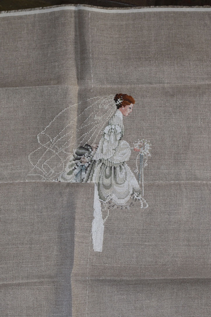 Miniatura: Preloved The Bride Needlework, Canvas and pattern - partially completed