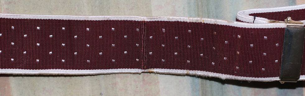 Thumbnail: Preloved Vintage Patterned Suspenders, Adjustable Braces with button loop en