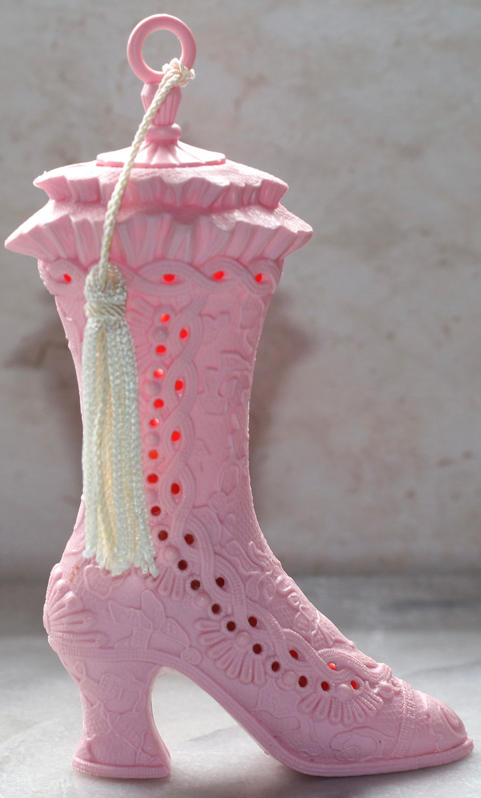 Μικρογραφία: Preloved Vintage Pink Boot Pomander - Scented Pomander - Plastic Air Freshener