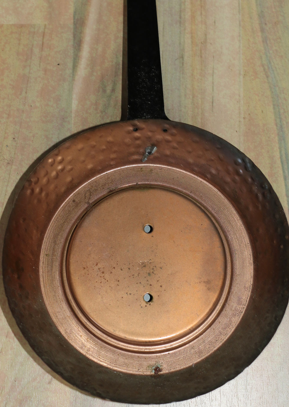 Miniature : Preloved Vintage Metal Frying Pan-Shaped Thermometer
