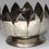縮圖：Preloved Vintage silver-coloured lotus flower candle holder.
