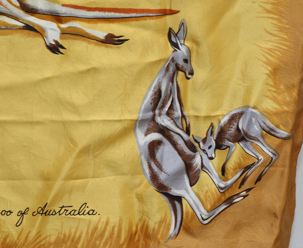Thumbnail: Preloved Australia Souvenir Scarf The Red Kangaroo of Australia