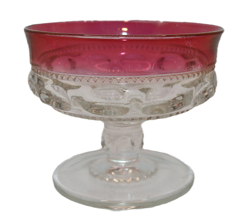 Miniature : Preloved Kings Crown Ruby Flash Lustre Glass Dish or Compote
