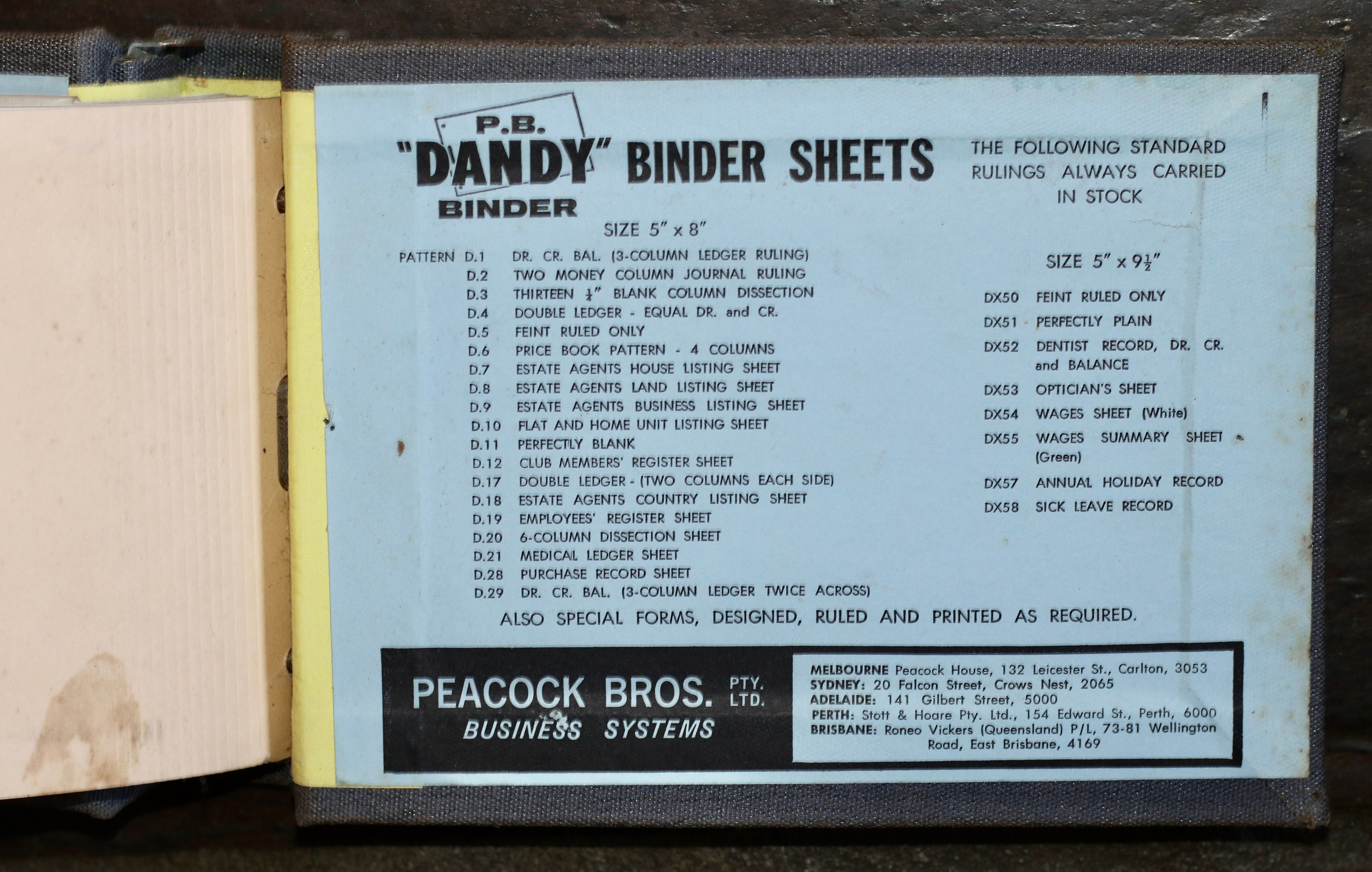 Preloved Vintage Peacock Bros Dandy Binder Filing Organiser