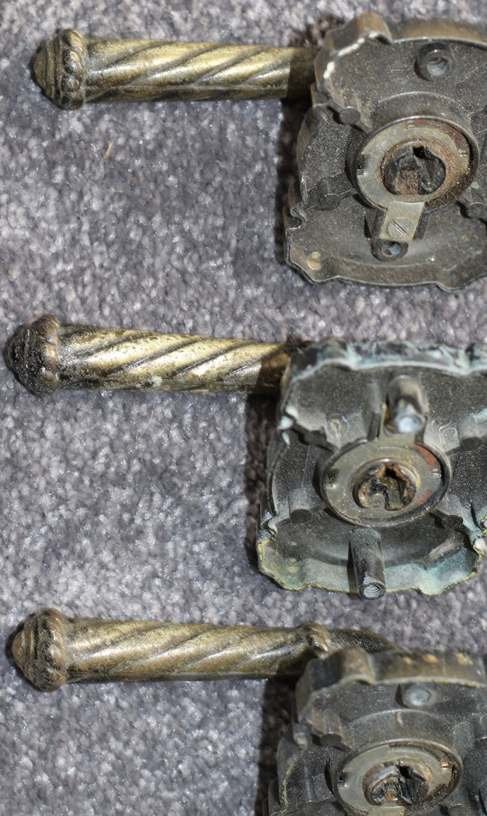 Thumbnail: Preloved Vintage Metal Door Handle Set