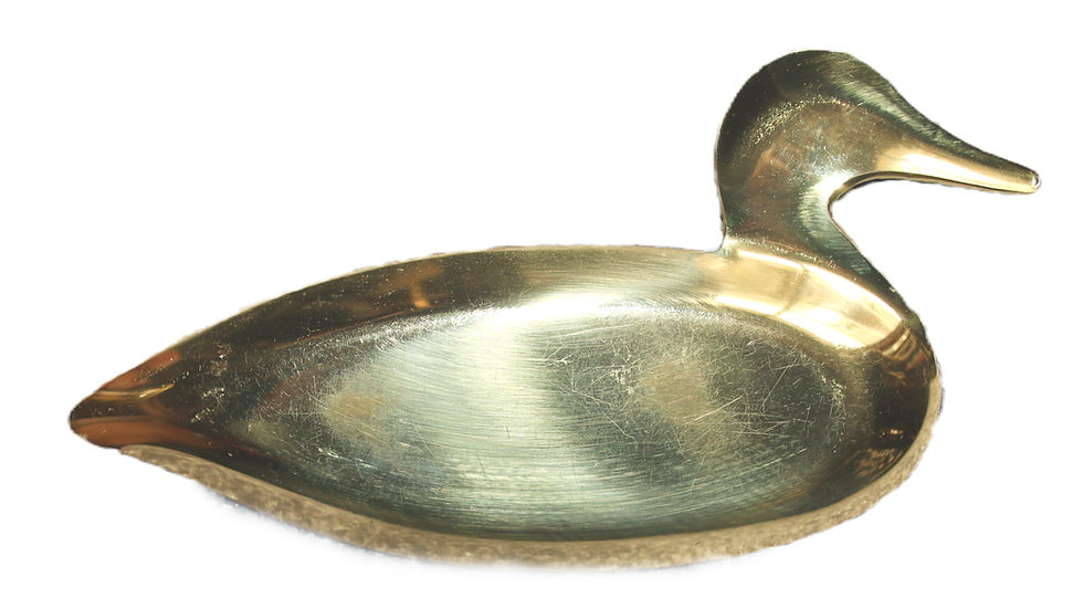 Miniature : Preloved Vintage Brass Duck Dish, Brass Dish