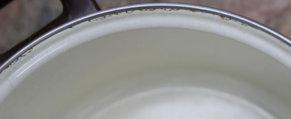 Thumbnail: Preloved Vintage Enamelware Casserole Dish, Floral Pan
