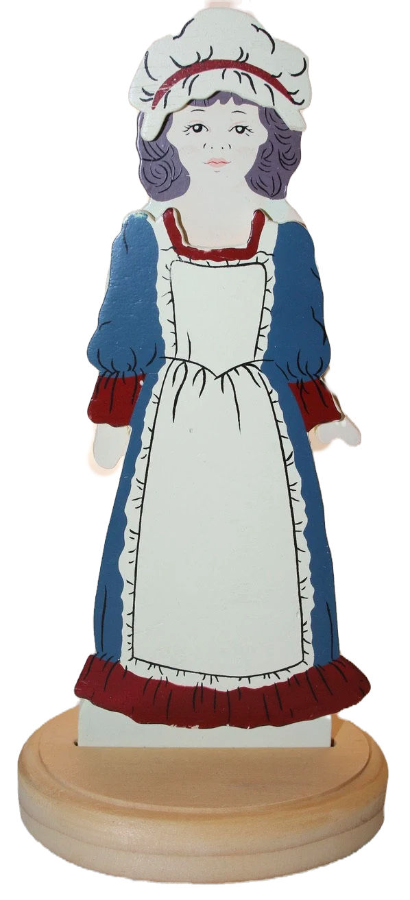Miniaturbild: Preloved Vintage Wooden Fashion Doll with Clothing
