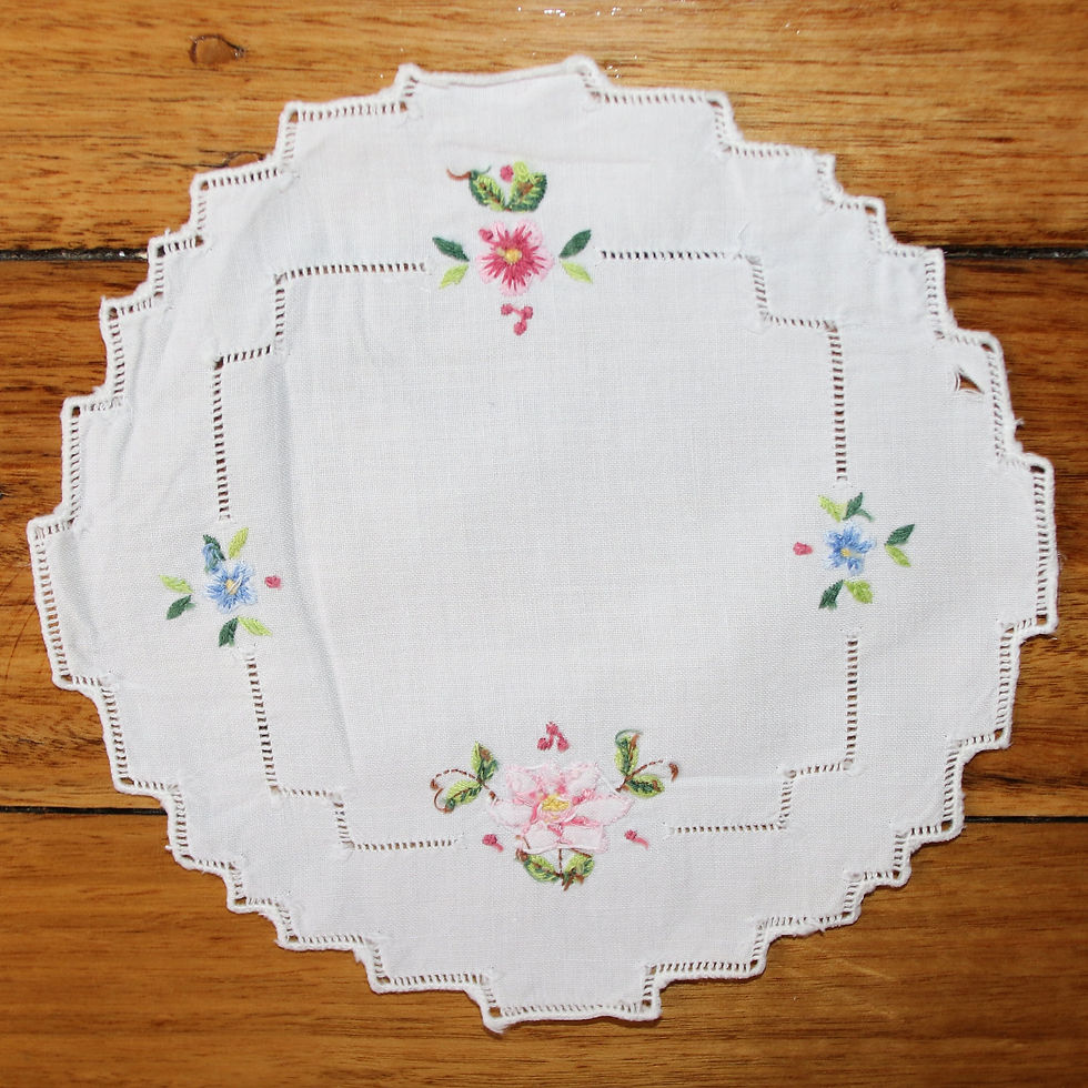 Thumbnail: Preloved Embroidered Floral Doily