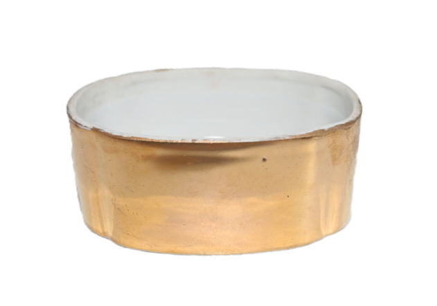 Миниатюра: Preloved Golden Lustreware Trinket Box with Floral Decoration