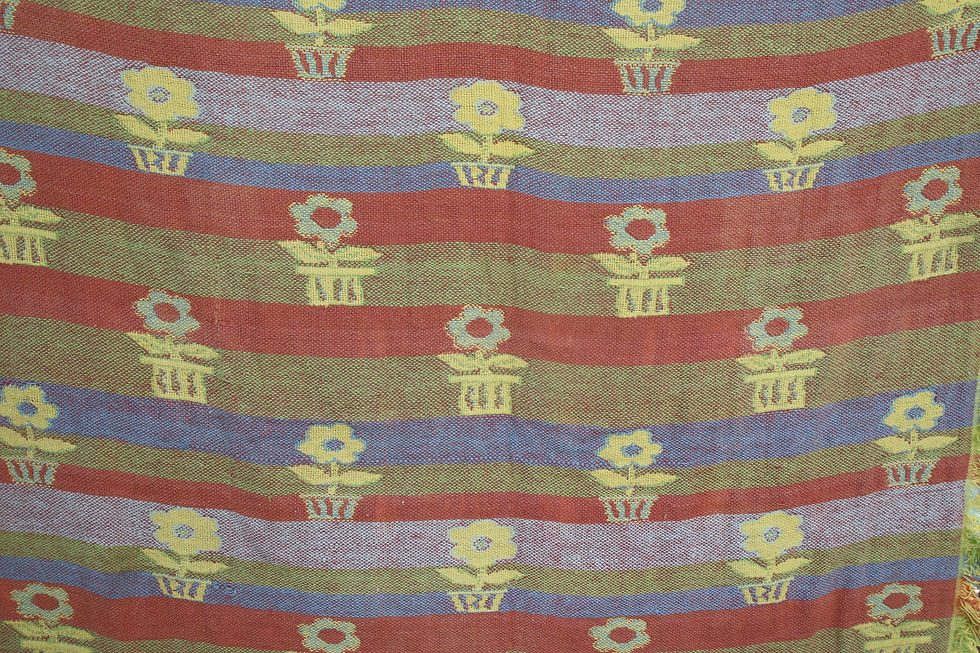 Miniatura: Preloved Vintage Throw Rug, Floral Rug