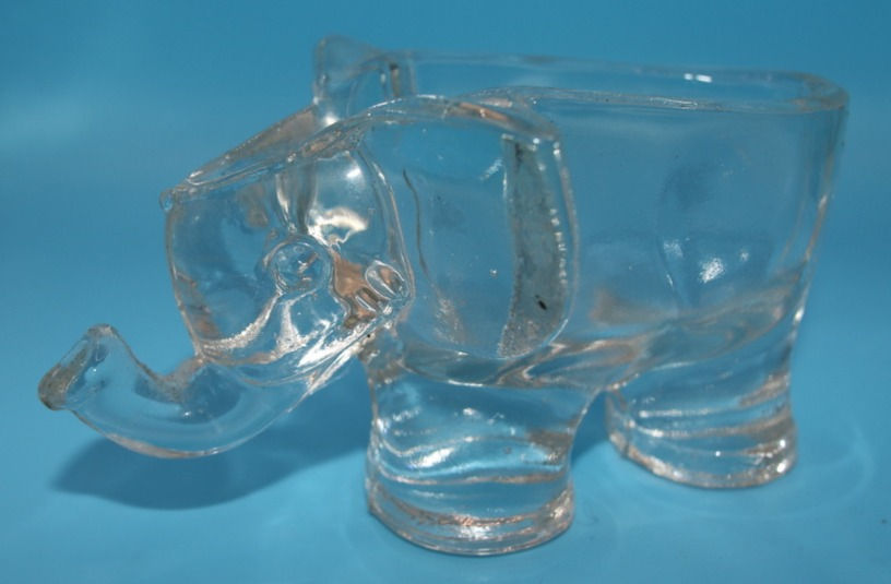 Preloved Glass Elephant Ornament, Elephant Planter