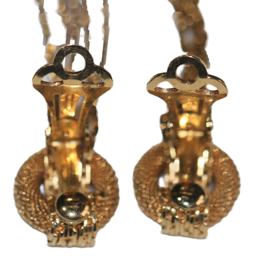 Μικρογραφία: Preloved Vintage gold-coloured brooch and earrings set
