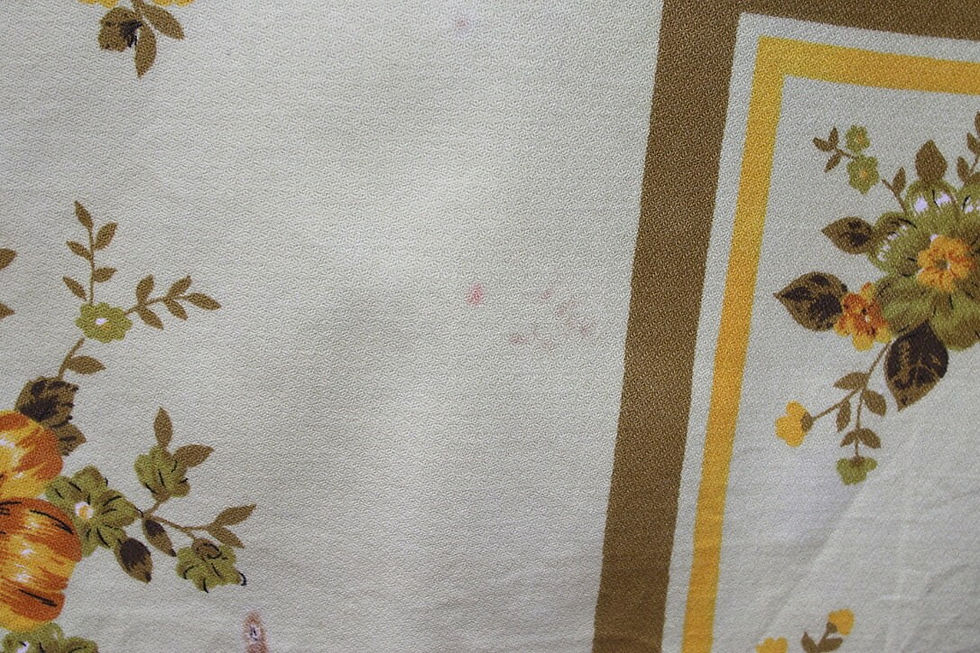Miniatura: Preloved Printed Tablecloth, Floral Tablecloth, Flower Tablecloth