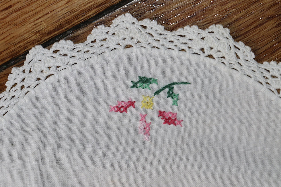 縮圖：Preloved Embroidered Floral Doily