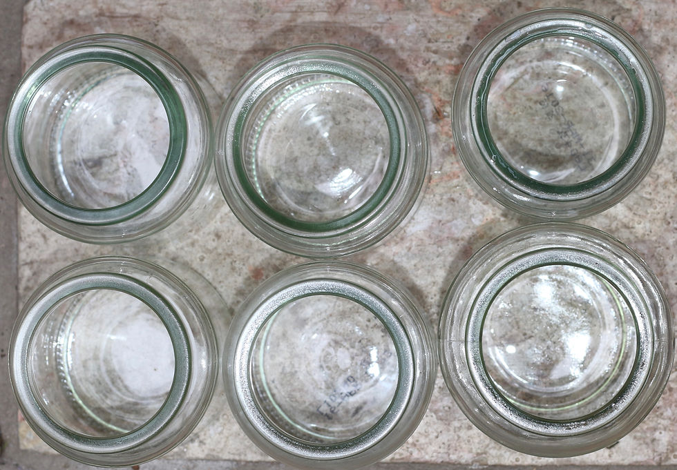 Miniaturbild: Preloved Set of 6 Vintage Glass Spice Bottles, Set of Oversized Spice Jars