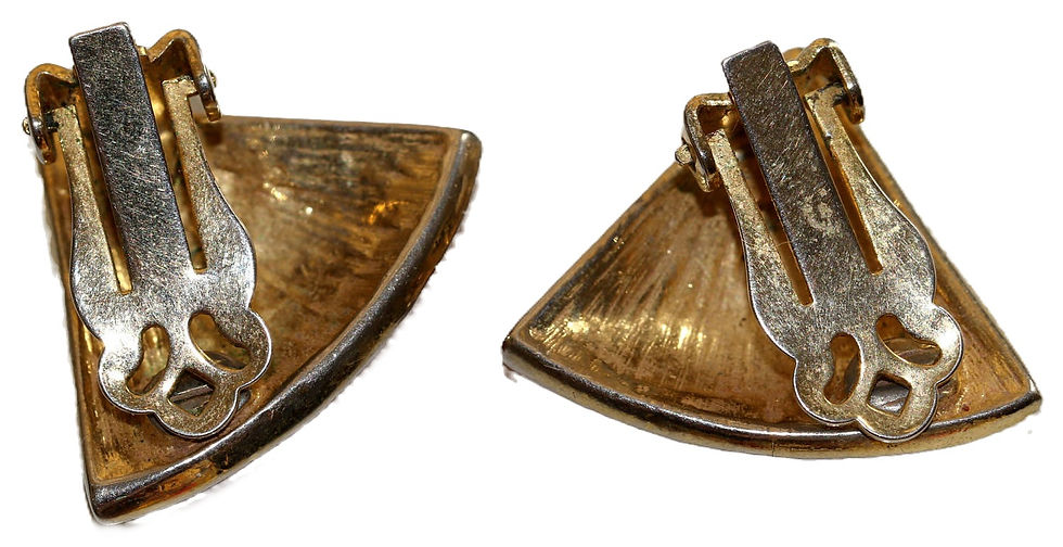Μικρογραφία: Preloved Vintage Retro Red clip-on metal and enamel earrings