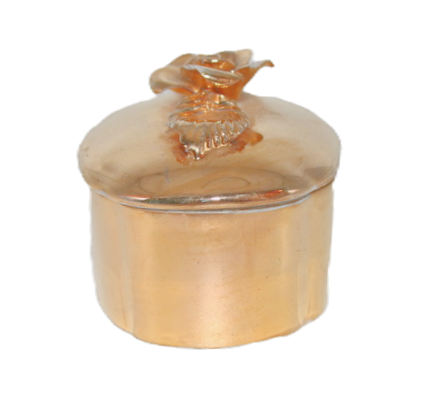 Miniatura: Preloved Golden Lustreware Trinket Box with Floral Decoration