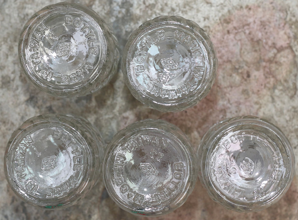 Thumbnail: Preloved Vintage Glass Spice Bottles, Set of Five Spice Jars