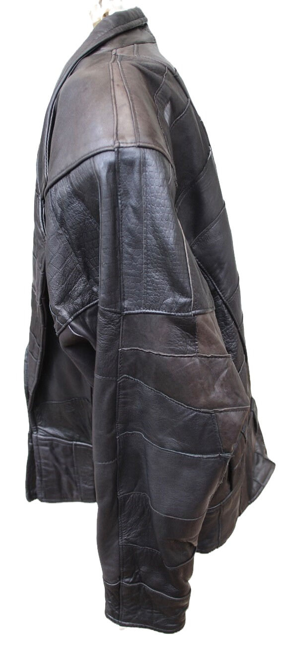 Miniaturbild: Preloved Retro Sujari Leather Jacket, Size 12 ladies