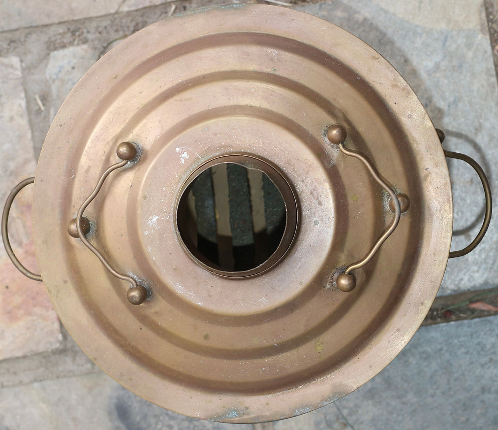 Miniatura: Preloved Vintage Brass Chinese or Mongolian charcoal hot pot braziar