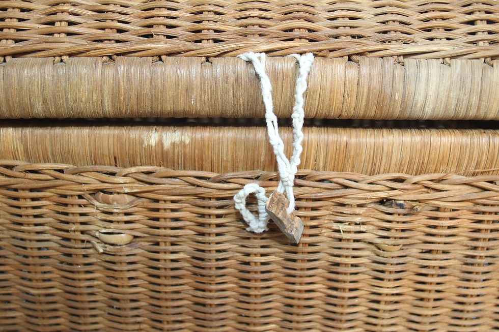 Thumbnail: Preloved Cane Basket, Wicker Basket