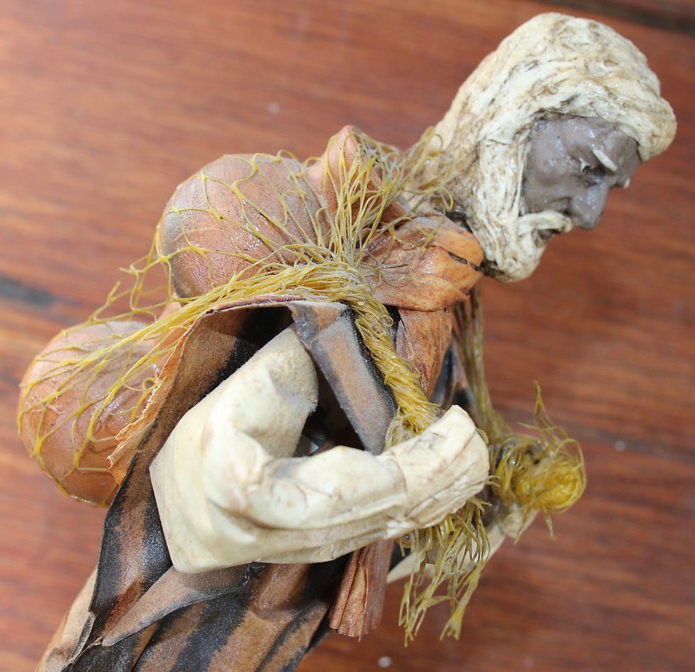 Miniaturbild: Preloved Vintage Paper Mache Man, Folk Art Figurine.