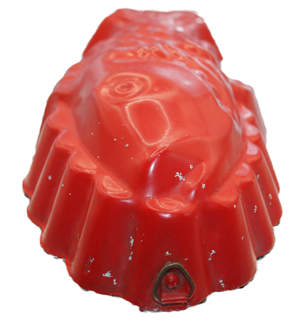 Miniatura: Preloved Red Metal Fish Mold, Metal Fish Mould, Pate Mould, Pate Mold