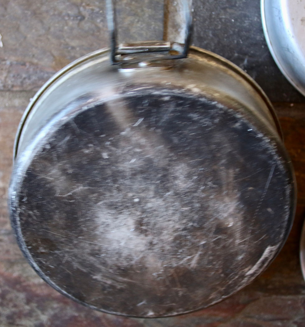 Miniature : Preloved Metal Tin Carrier, Metal Food Carrier, Food Canteen,Rations Camping Kit