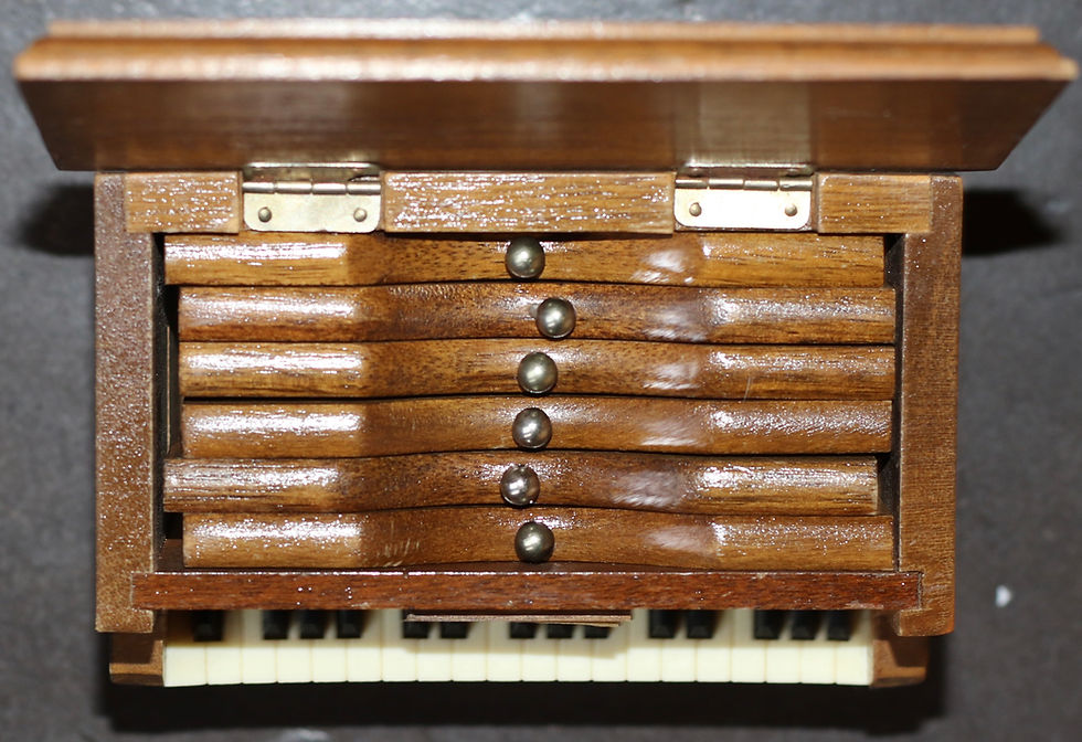 Thumbnail: Preloved Wooden coasters in a wooden upright piano