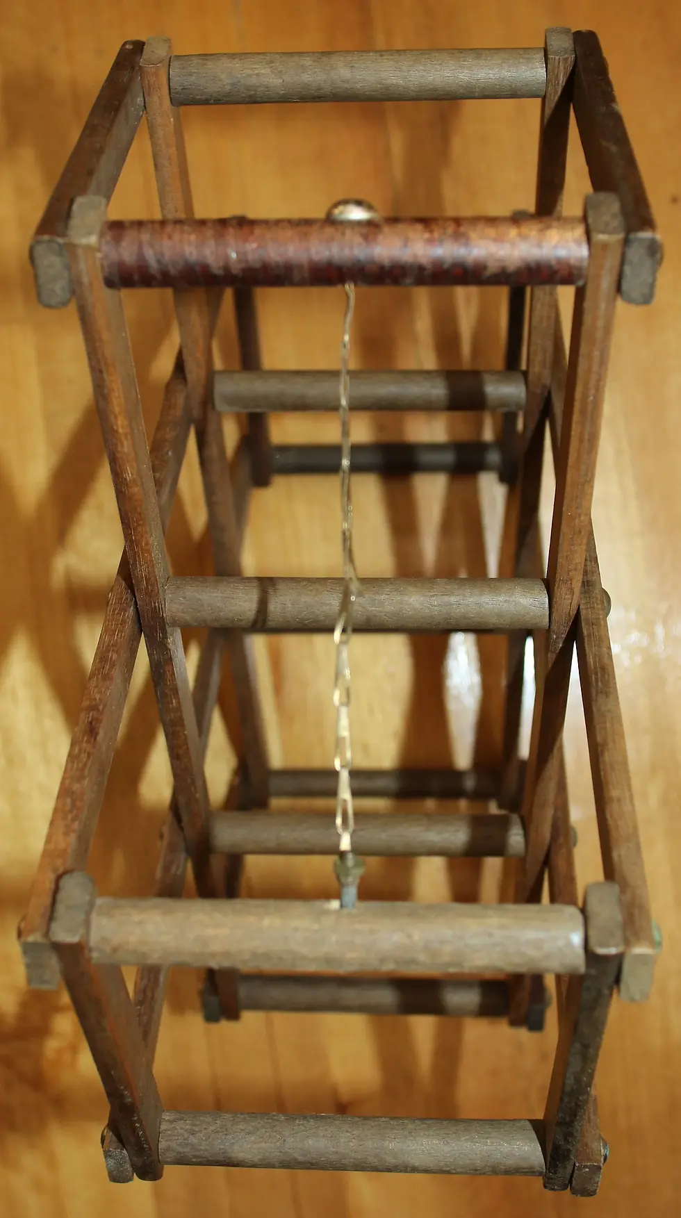 Miniaturbild: Preloved Vintage accordion wooden wine rack, Folding wine rack