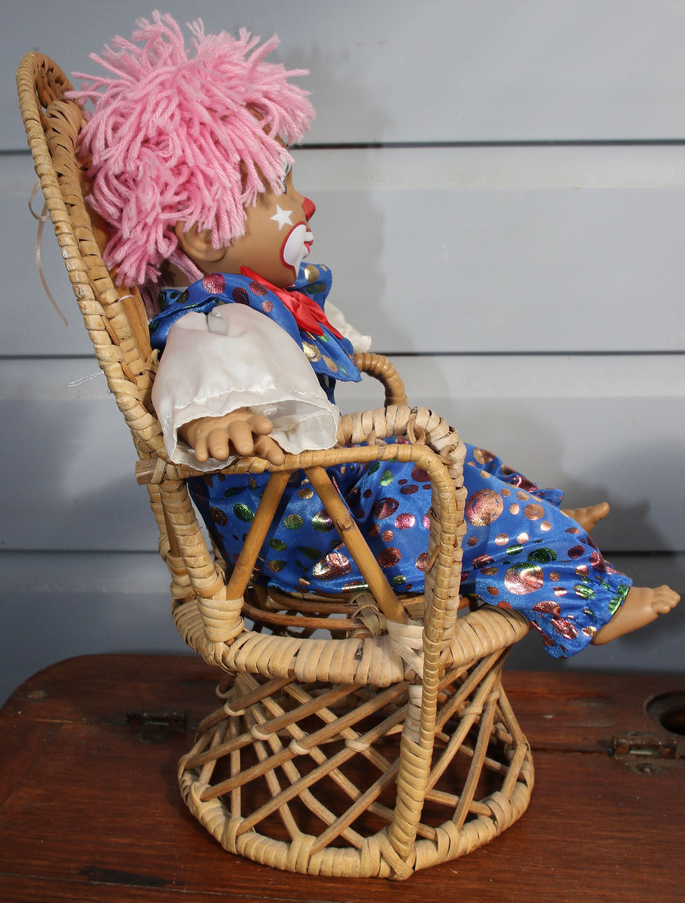 Miniatura: Preloved Ceramic and Cloth Clown Doll, Clown Toy