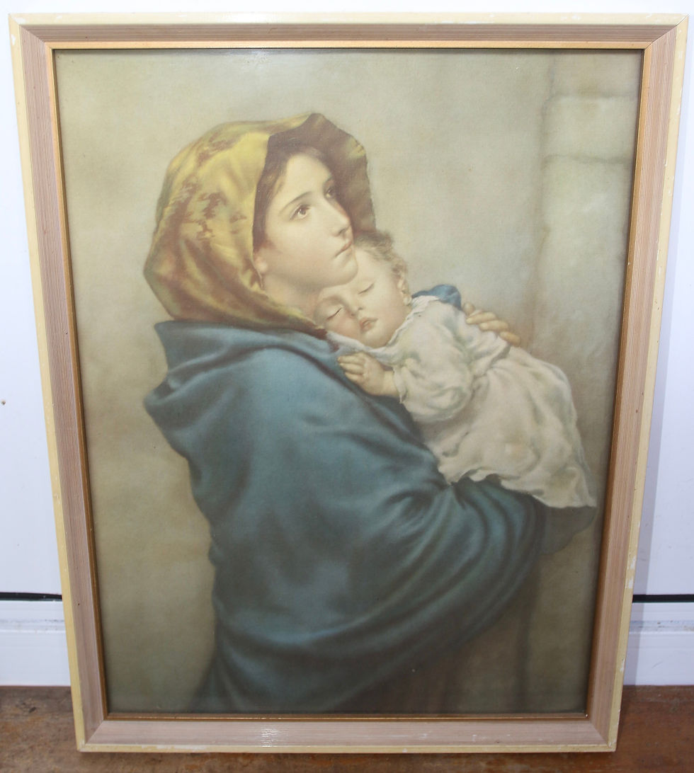 Preloved Religious Madonnina Picture by Roberto Ferruzzi , Madonna and Child ,