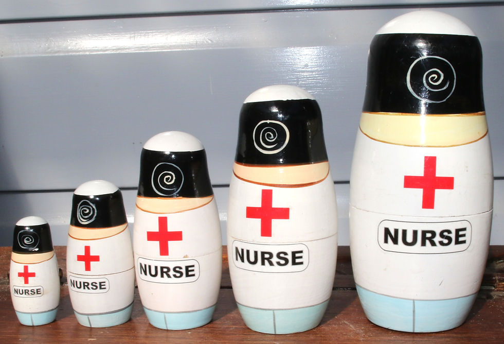 Miniaturbild: Preloved Russian Babushka Nesting Doll, Wooden Nurse Stacking Dolls