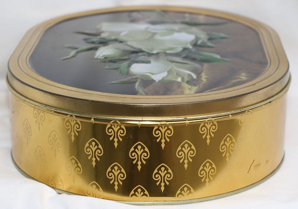 Μικρογραφία: Preloved Vintage Floral Tin, Vintage Flowers Biscuit Tin